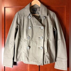 No Boundaries Y2K Juniors Olive Stretch Jacket Military Jacket Size Large